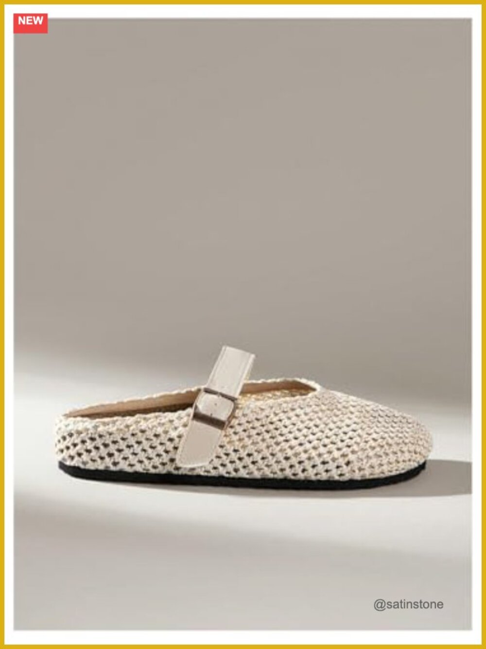 Crochet Mules Clogs Flat Cork Footbed Adjustable Buckle Slip-On Summer Sandals - Picture 5 of 5
